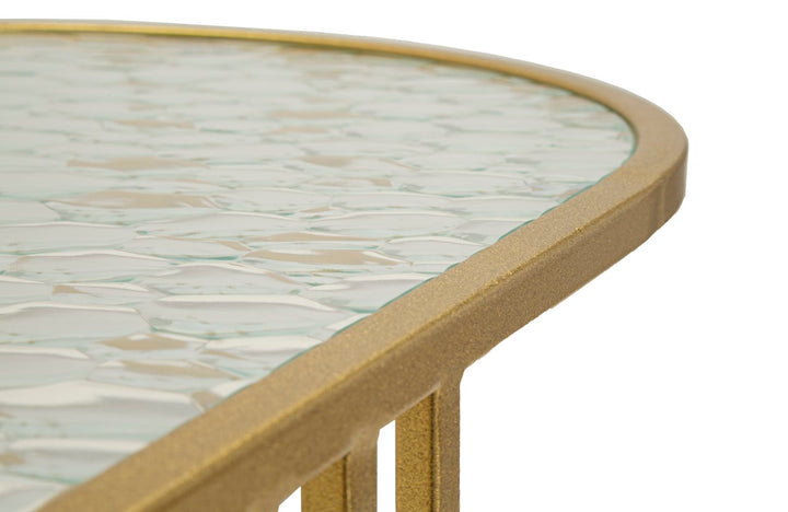 Mesa de centro rectangular de cristal con patas doradas – Antalia estilo
