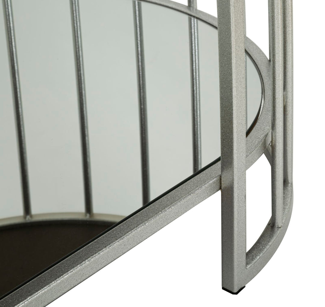 Mesa de centro rectangular de cristal con estructura de metal – Smirne moderna