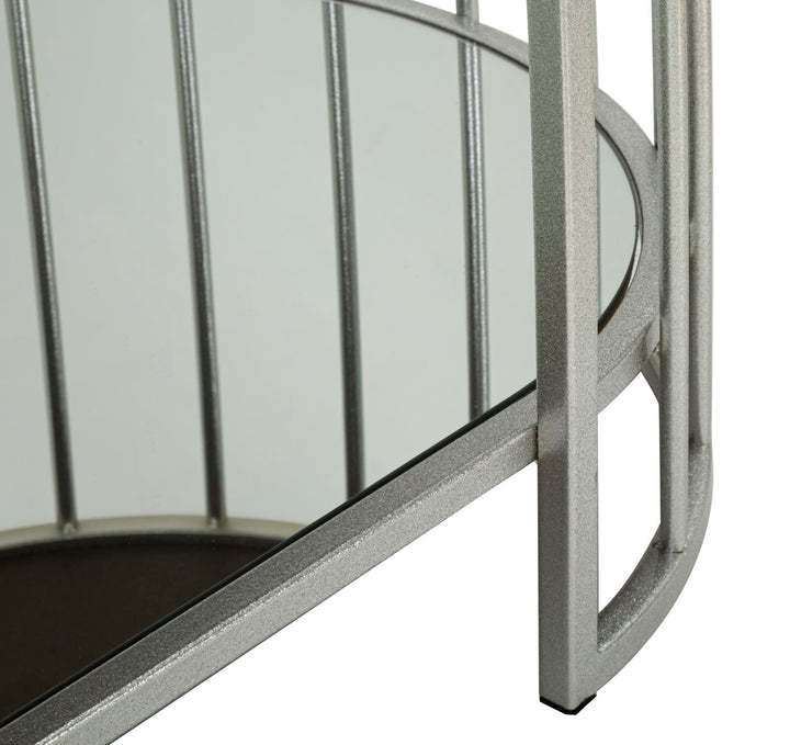 Mesa de centro rectangular de cristal con estructura de metal – Smirne moderna