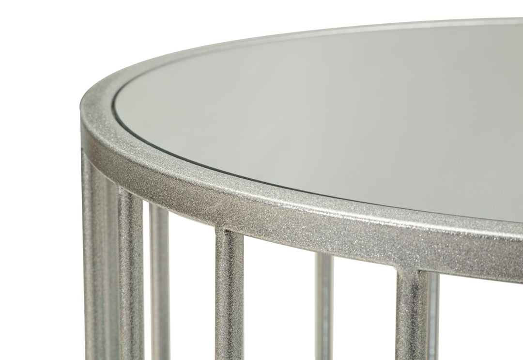 Mesa de centro rectangular de cristal con estructura de metal – Smirne moderna