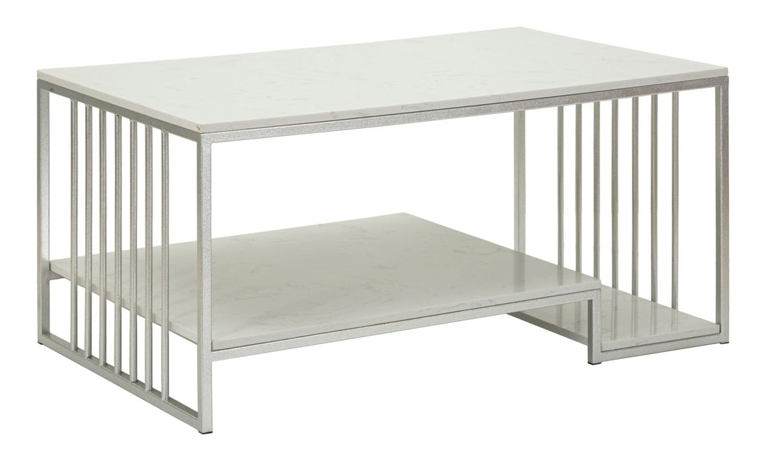 Mesa de centro rectangular con base de metal – Kayseri Collection