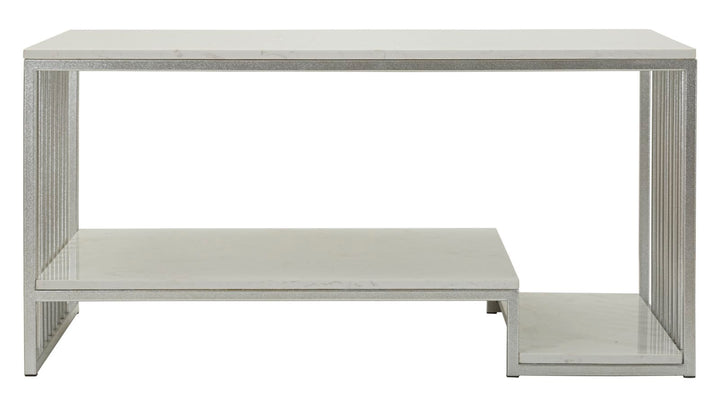 Mesa de centro rectangular con base de metal – Kayseri Collection