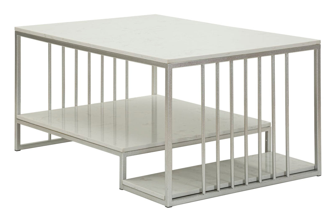 Mesa de centro rectangular con base de metal – Kayseri Collection