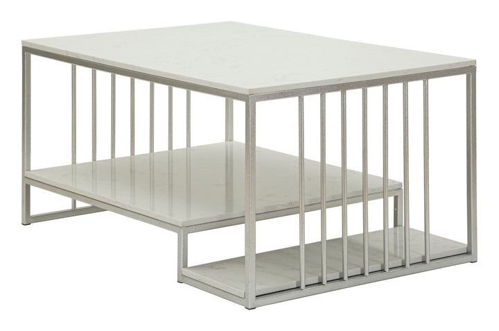 Mesa de centro rectangular con base de metal – Kayseri Collection