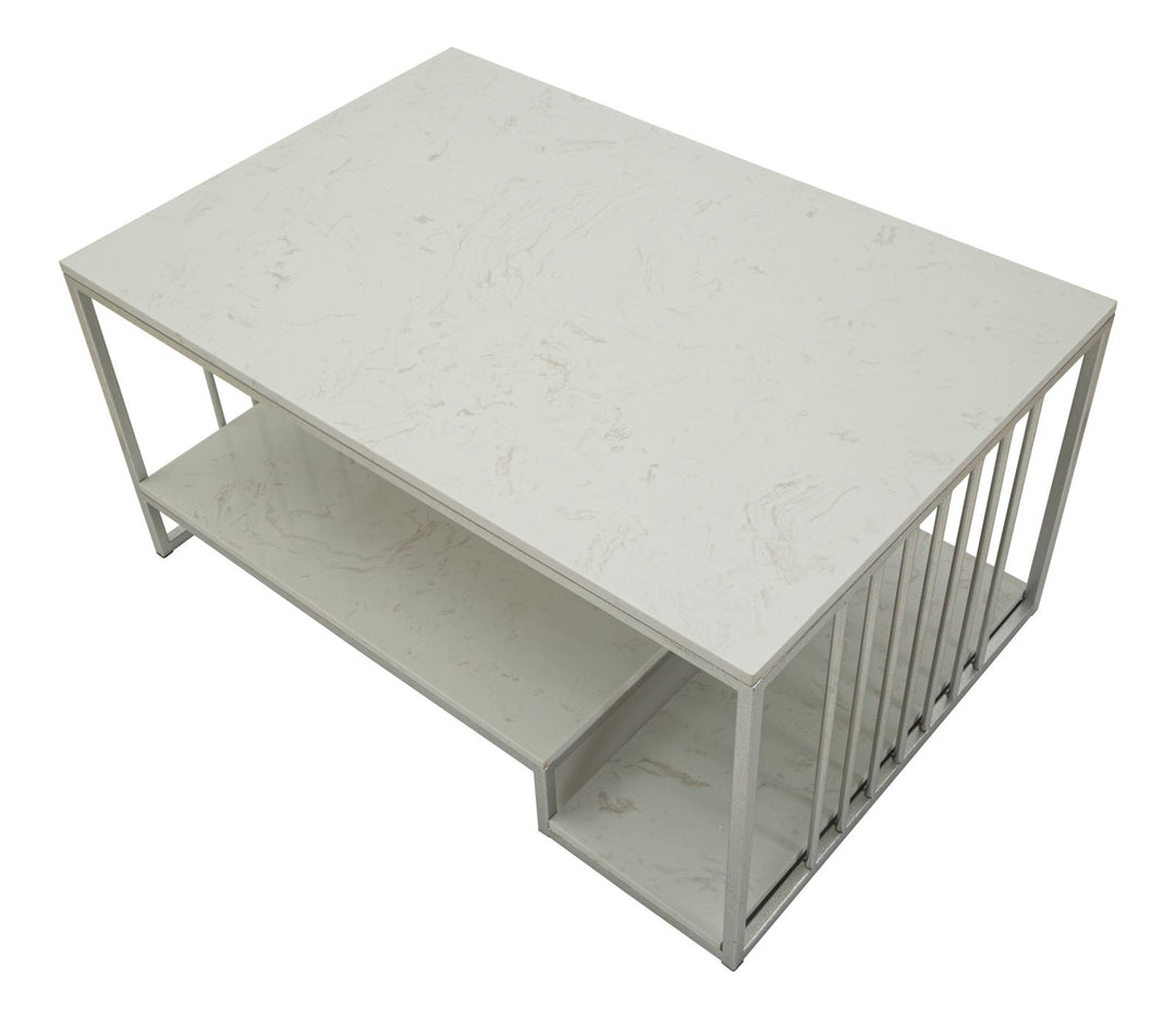 Mesa de centro rectangular con base de metal – Kayseri Collection