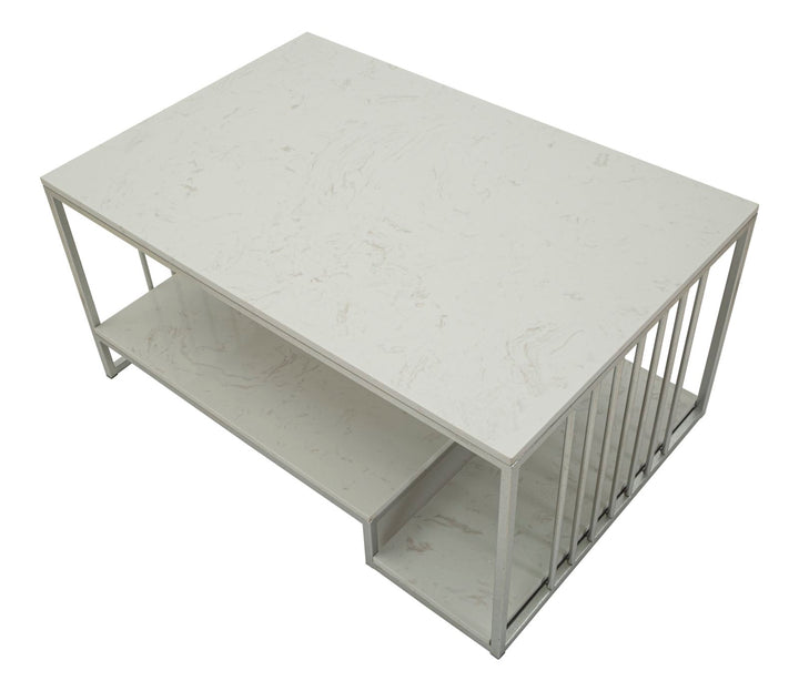 Mesa de centro rectangular con base de metal – Kayseri Collection