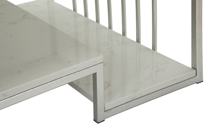 Mesa de centro rectangular con base de metal – Kayseri Collection