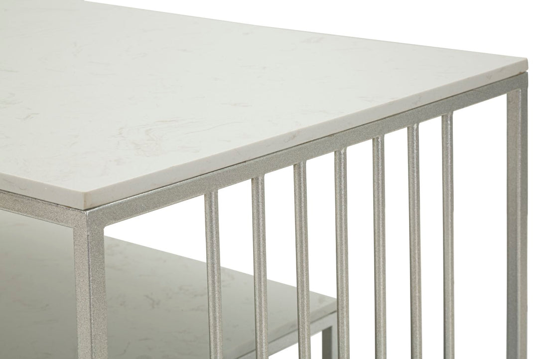 Mesa de centro rectangular con base de metal – Kayseri Collection