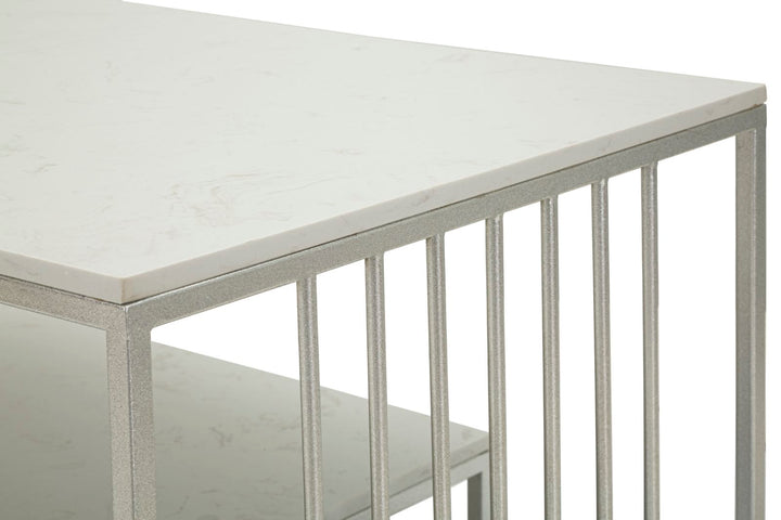 Mesa de centro rectangular con base de metal – Kayseri Collection