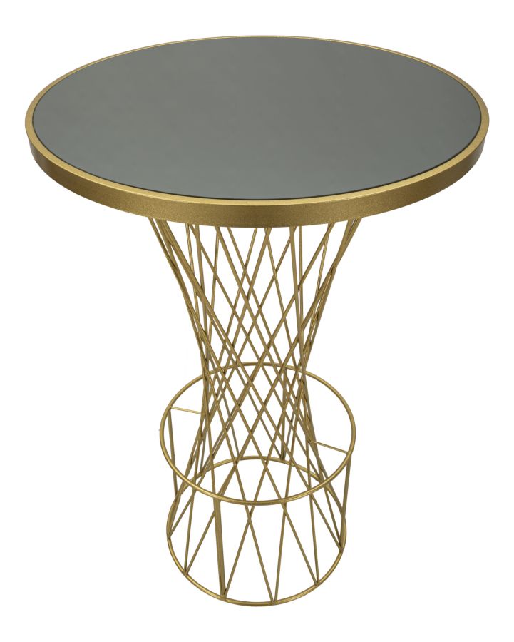 Mesa alta de bar de metal dorado con estructura calada – Tower nuevo diseño