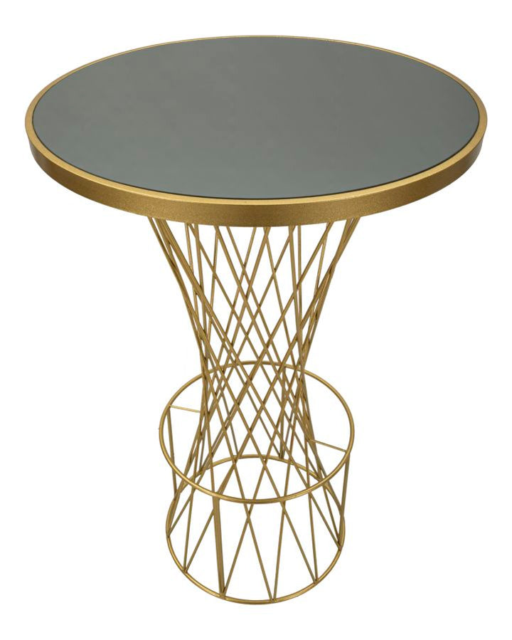 Mesa alta de bar de metal dorado con estructura calada – Tower nuevo diseño