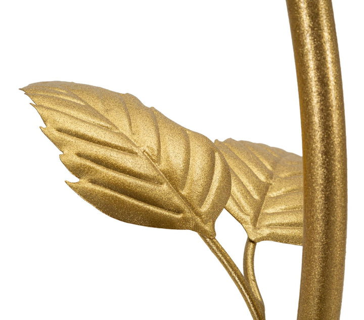 Mesa auxiliar de metal dorado con 3 estantes – Leaf diseño decorativo