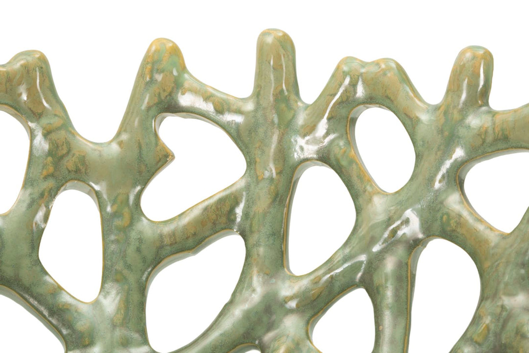 Cuenco decorativo con forma de coral verde – Cuenco de acento moderno