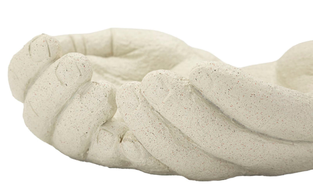 Cuenco decorativo de mano de resina blanca – Stons Collection