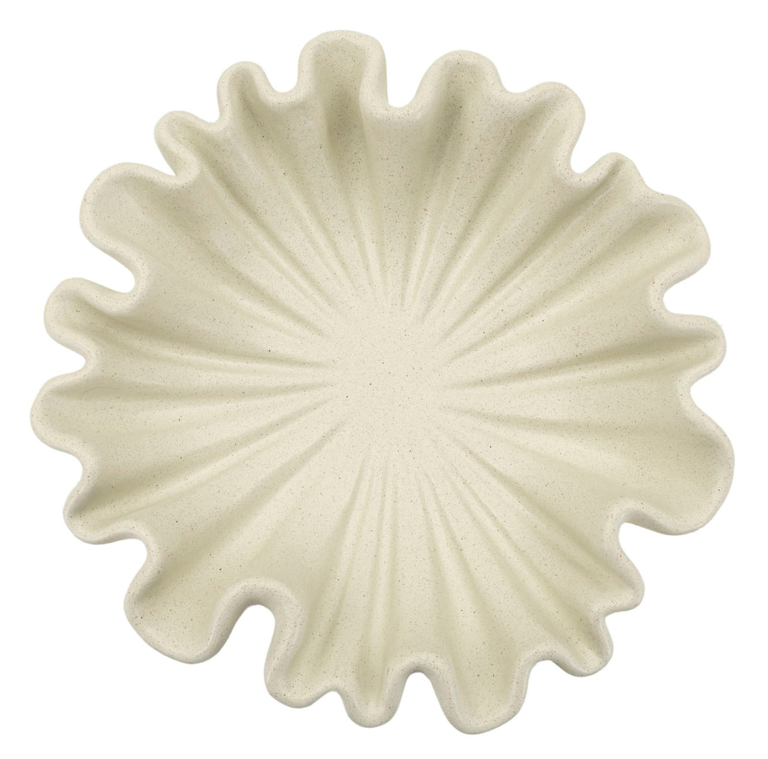 Cuenco decorativo de flor de resina blanca – Stons estilo contemporáneo