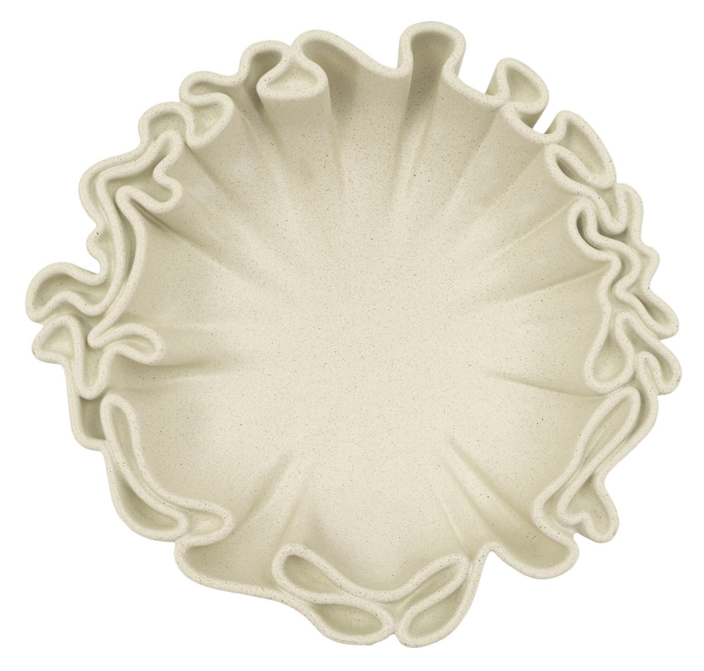 Cuenco decorativo de resina blanca de acento – Stons colección moderna