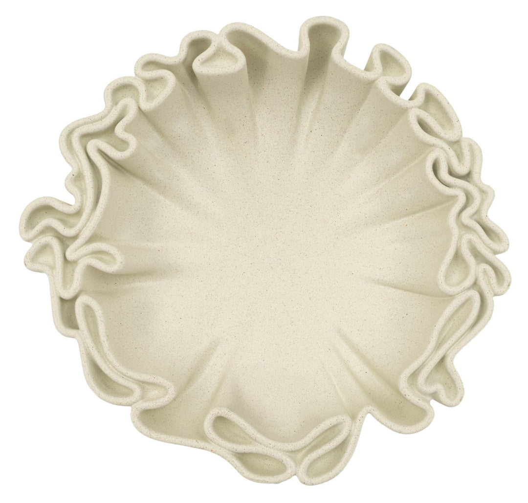 Cuenco decorativo de resina blanca de acento – Stons colección moderna