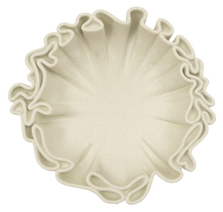 Cuenco decorativo de resina blanca de acento – Stons colección moderna