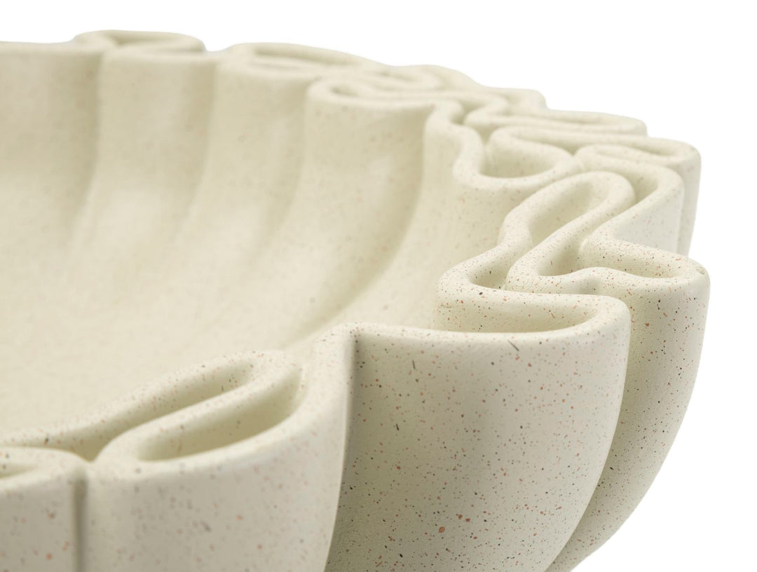 Cuenco decorativo de resina blanca de acento – Stons colección moderna