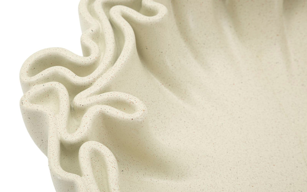 Cuenco decorativo de resina blanca de acento – Stons colección moderna