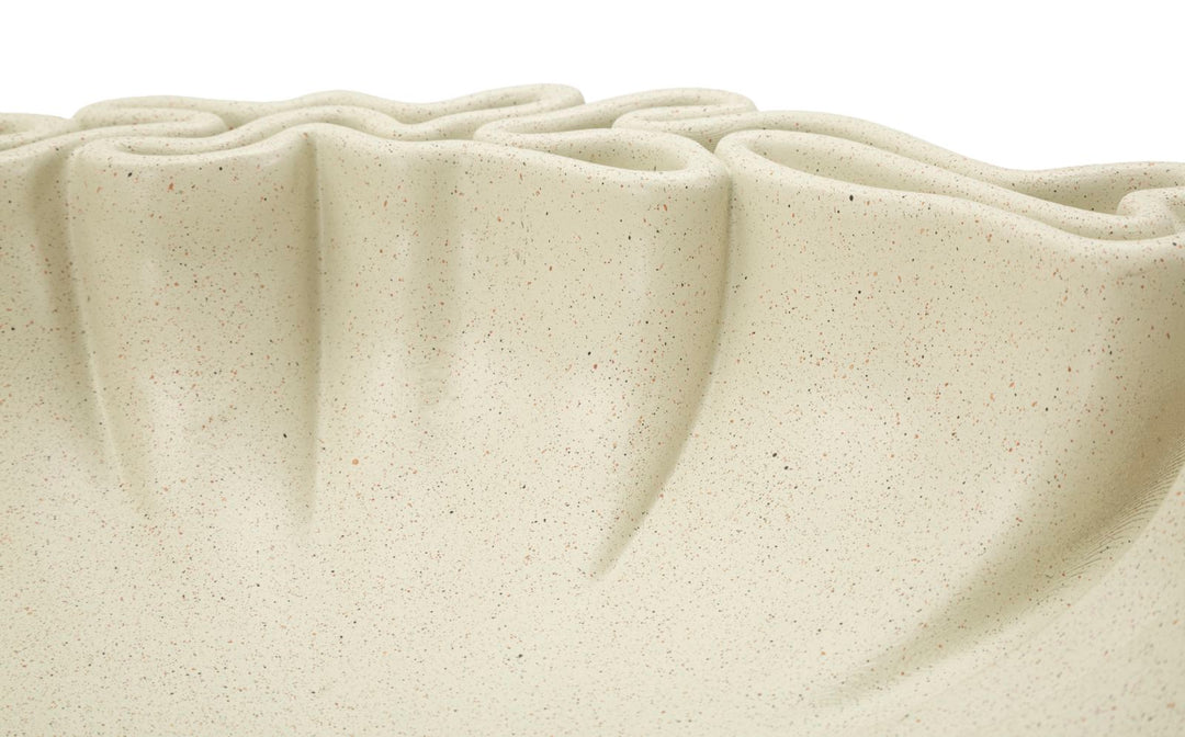 Cuenco decorativo de resina blanca de acento – Stons colección moderna