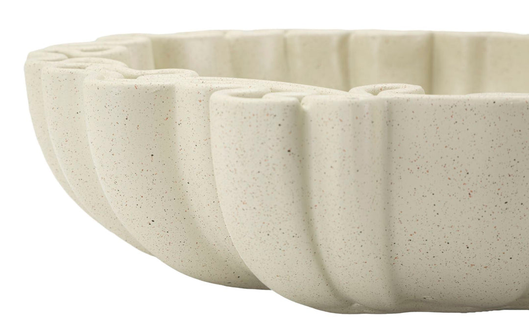 Cuenco decorativo de resina blanca de acento – Stons colección moderna