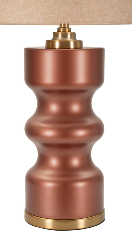 Lámpara de mesa de madera marrón con pantalla de tela – Rosenthal Collection