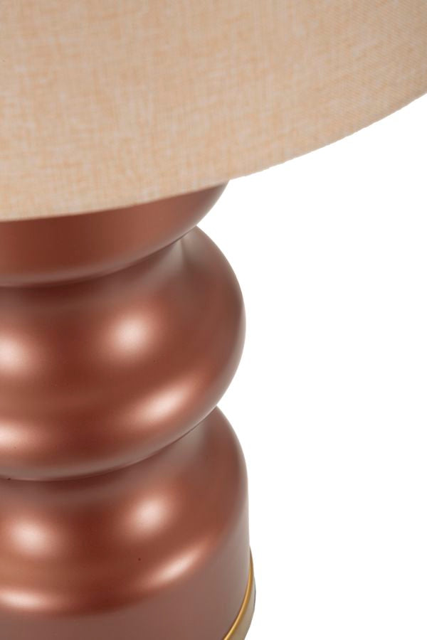 Lámpara de mesa de madera marrón con pantalla de tela – Rosenthal Collection