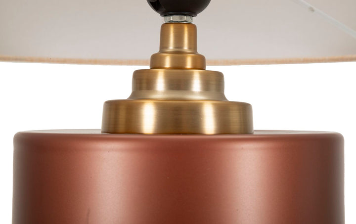 Lámpara de mesa de madera marrón con pantalla de tela – Rosenthal Collection