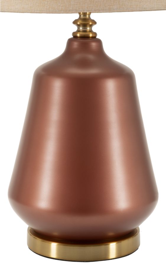 Lámpara de mesa de madera marrón con pantalla de tela – Rosenthal estilo moderno