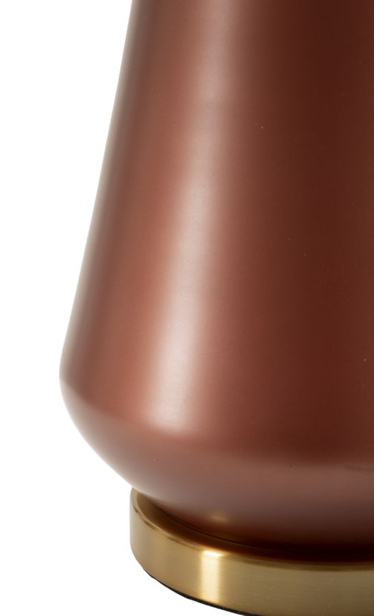 Lámpara de mesa de madera marrón con pantalla de tela – Rosenthal estilo moderno