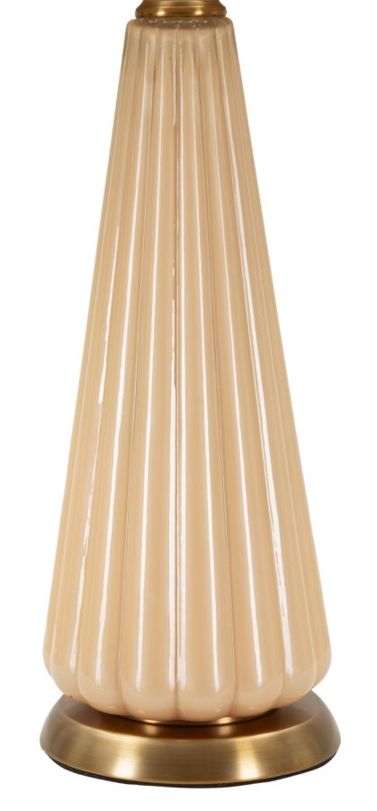 Lámpara de mesa dorada y beige con pantalla de tela – Perly contemporánea