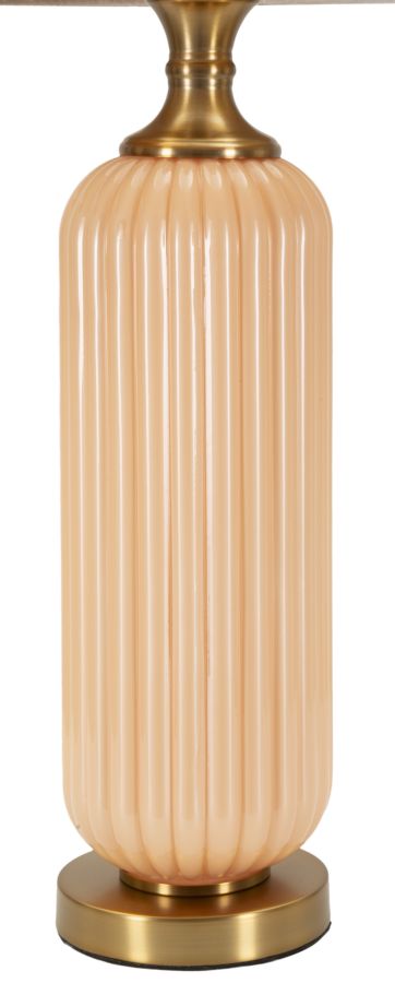 Lámpara de mesa alta dorada y beige con pantalla de tela – Perly Collection