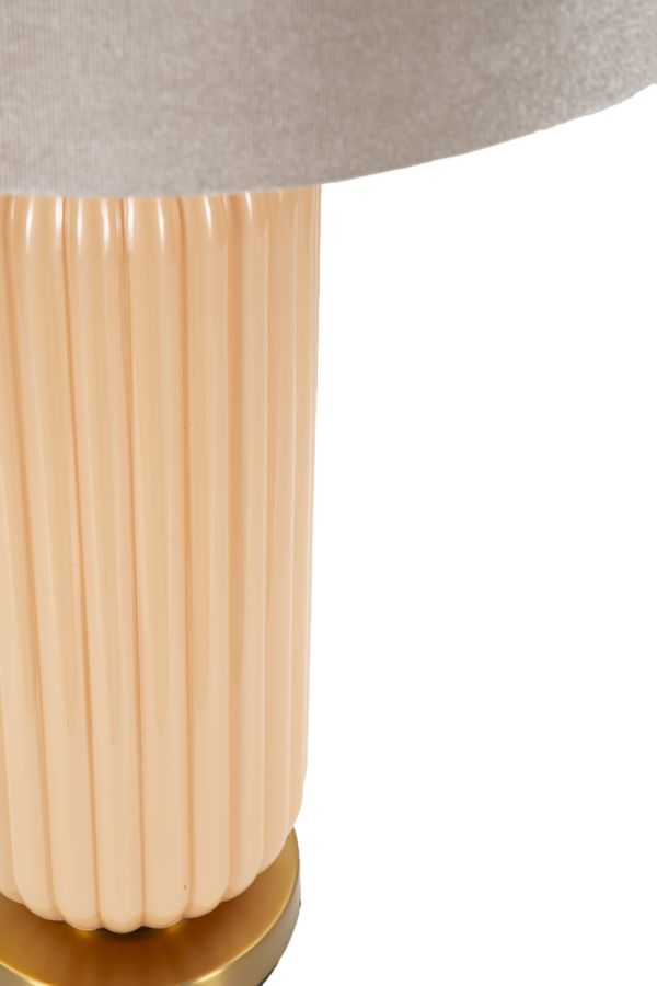 Lámpara de mesa alta dorada y beige con pantalla de tela – Perly Collection