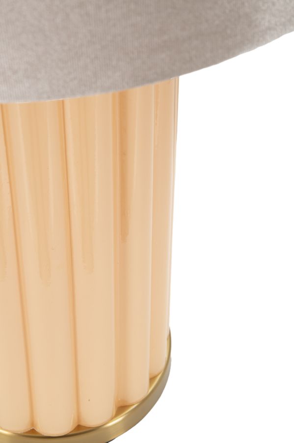 Lámpara de mesa decorativa dorada con pantalla de tela – Perly estilo clásico