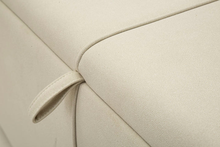 Banco tapizado beige con almacenaje – Beauty asiento moderno