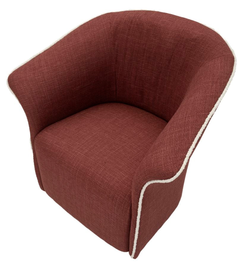 Sillón giratorio de terciopelo burdeos – Siena sillón de acento moderno
