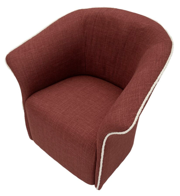 Sillón giratorio de terciopelo burdeos – Siena sillón de acento moderno