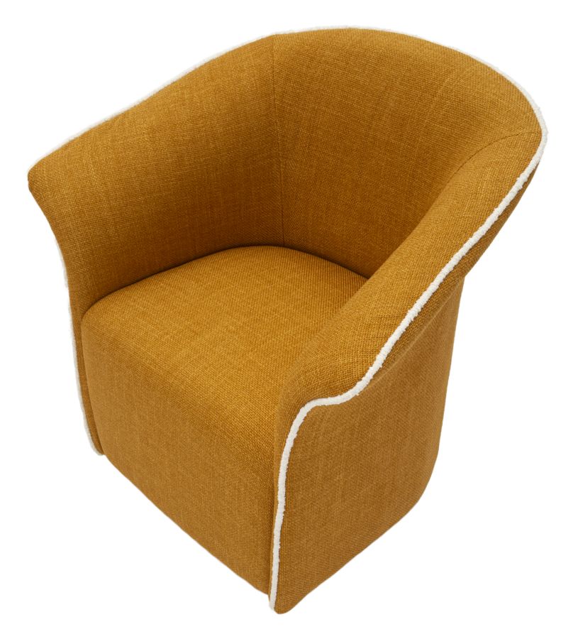 Sillón giratorio de terciopelo amarillo – Siena Senape sillón de acento