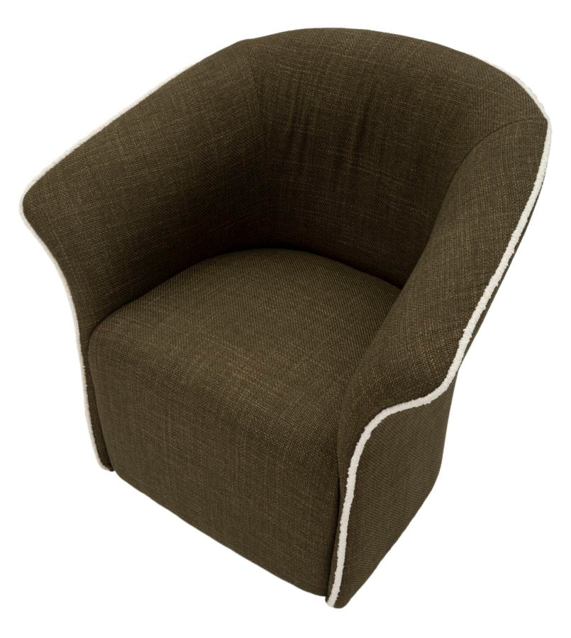 Sillón giratorio de terciopelo verde – Siena sillón de acento moderno