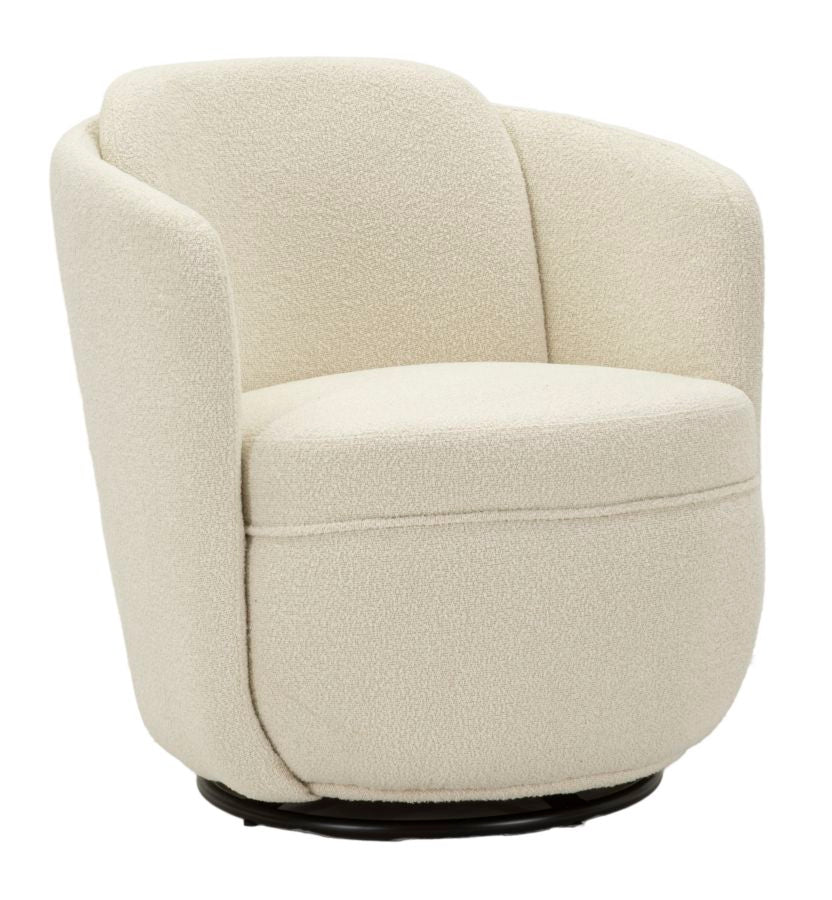 Sillón giratorio tapizado crema – Torino sillón de acento moderno