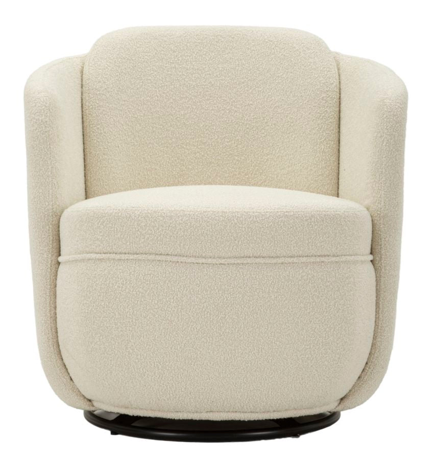 Sillón giratorio tapizado crema – Torino sillón de acento moderno