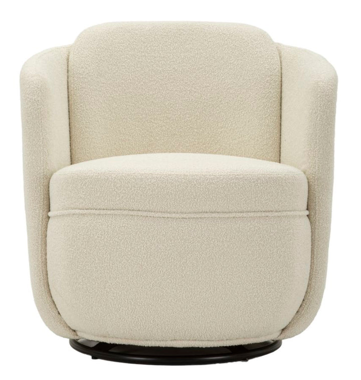 Sillón giratorio tapizado crema – Torino sillón de acento moderno