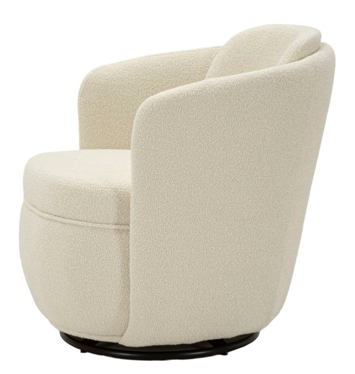 Sillón giratorio tapizado crema – Torino sillón de acento moderno