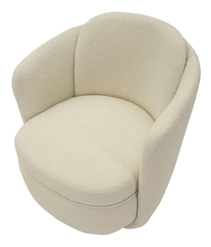 Sillón giratorio tapizado crema – Torino sillón de acento moderno
