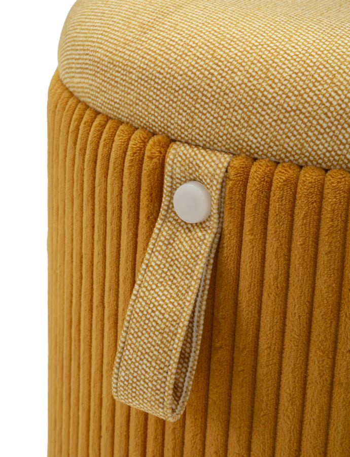 Juego de 2 pufs de terciopelo mostaza con almacenaje – Bolzano otomanas modernas