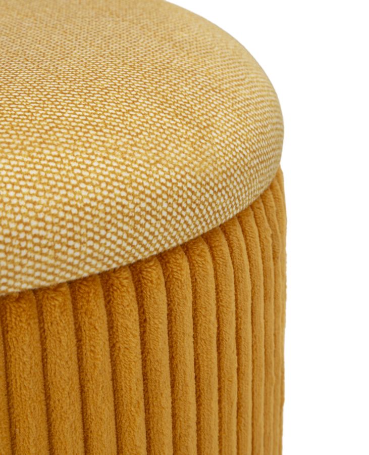 Juego de 2 pufs de terciopelo mostaza con almacenaje – Bolzano otomanas modernas