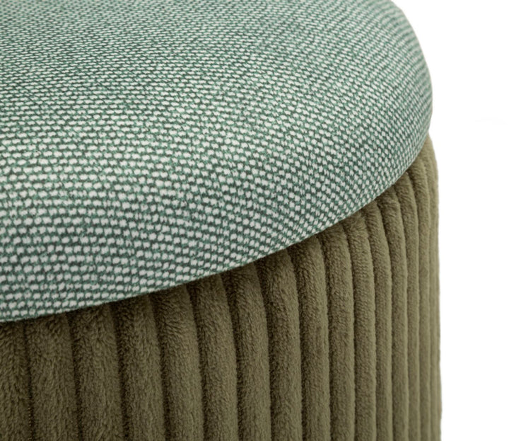 Juego de 2 pufs de terciopelo verde con almacenaje – Bolzano otomanas modernas