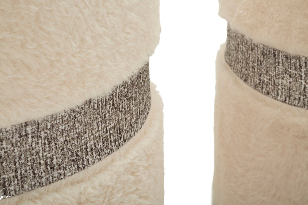 Juego de 2 pufs tapizados crema con almacenaje – Saint-Moritz Collection