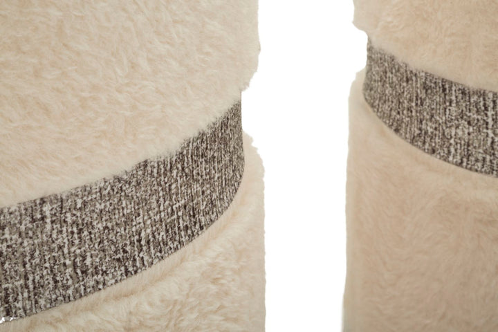 Juego de 2 pufs tapizados crema con almacenaje – Saint-Moritz Collection